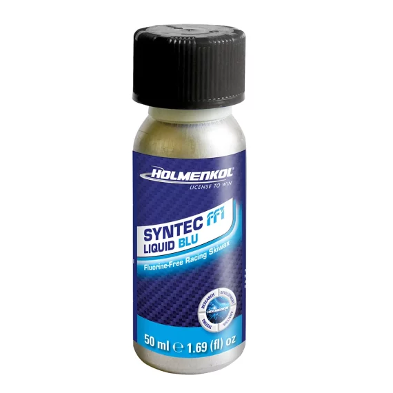 Ceara acceleratoare de cursa fara fluor, Holmenkol Syntec FF1 Liquid BLU, temperatura zapada -12 si -20 grade C, 50 ml