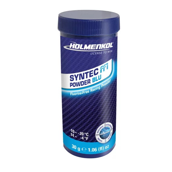Ceara de cursa fara fluor, Holmenkol Syntec FF1 Powder BLU, temperatura zapada -10 si -20 grade C, 30g