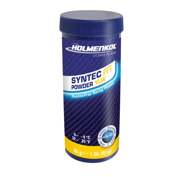 Ceara de cursa fara fluor, Holmenkol Syntec FF1 Powder YLW, temperatura zapada 0 si -4 grade C, 30g