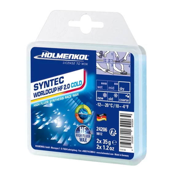 Ceara solida de cursa, Holmenkol Syntec WorldCup HF 2.0 COLD, temperatura zapada -12 si -20 grade C, 2x 35g