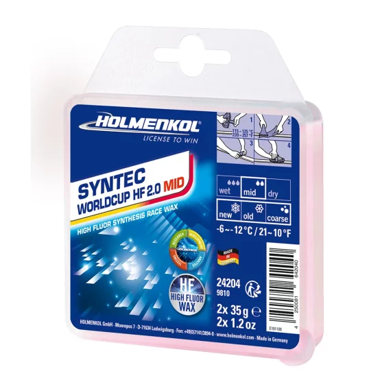 Ceara solida de cursa, Holmenkol Syntec WorldCup HF 2.0 MID, temperatura zapada -6 si -12 grade C, 2x 35g
