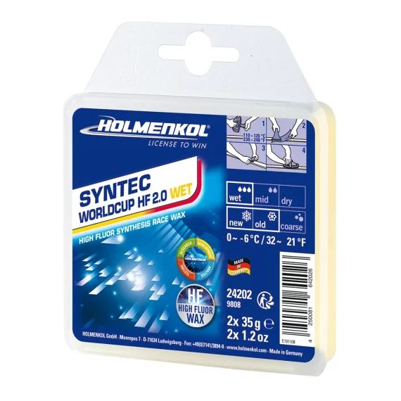 Ceara solida de cursa, Holmenkol Syntec WorldCup HF 2.0 WET, temperatura zapada 0 si -6 grade C, 2x 35g