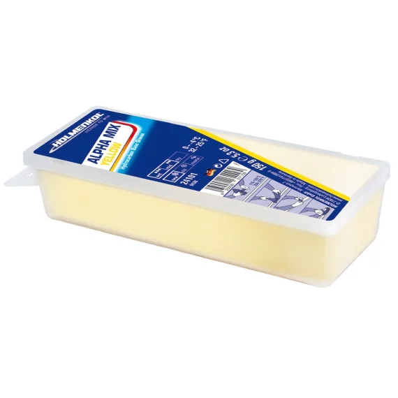 Ceara solida Holmenkol Alphamix YELLOW, temperatura zapada 0 si -4 grade C, 150g