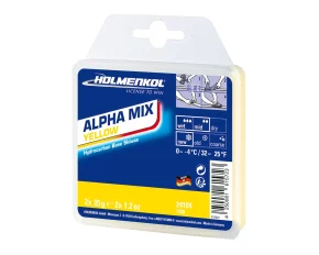 Ceara solida Holmenkol Alphamix YELLOW, temperatura zapada 0 si -4 grade C, 2x 35g