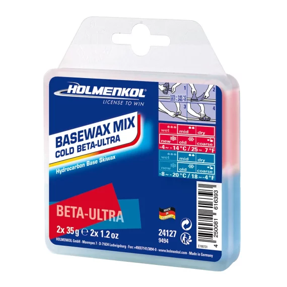 Ceara solida Holmenkol Basewax Mix COLD BETA-ULTRA, temperatura zapada -4 si -20 grade C, 2x 35g