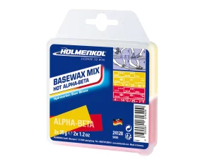 Ceara solida Holmenkol Basewax Mix HOT ALPHA-BETA, temperatura zapada 0 si -14 grade C, 2x 35g