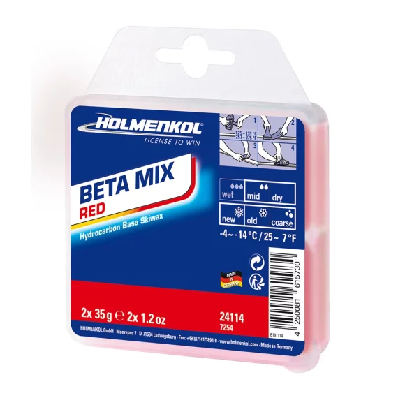 Ceara solida Holmenkol Betamix RED, temperatura zapada -4 si -14 grade C, 2x 35g