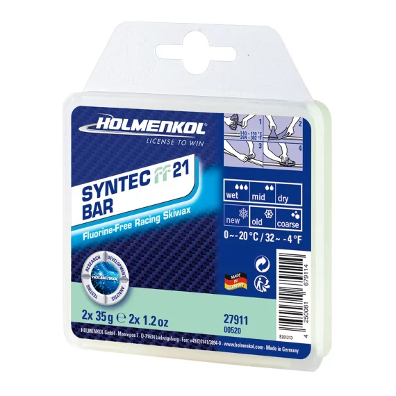 Ceara solida Holmenkol Syntec Racing Base LF 21, temperatura zapada 0 si -20 grade C, 2x 35g