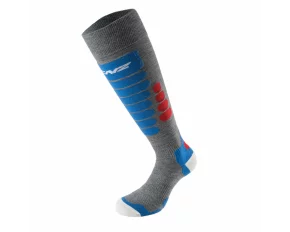 Sosete schi Lenz Skiing 3.0 Merino, gri/albastru/rosu