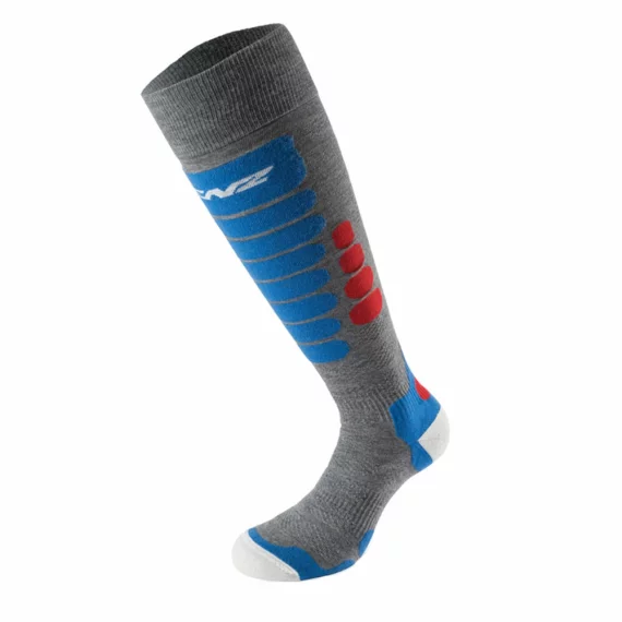 Sosete schi Lenz Skiing 3.0 Merino, gri/albastru/rosu