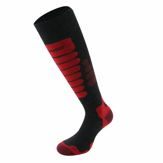 Sosete schi Lenz Skiing 3.0 Merino, gri/rosu