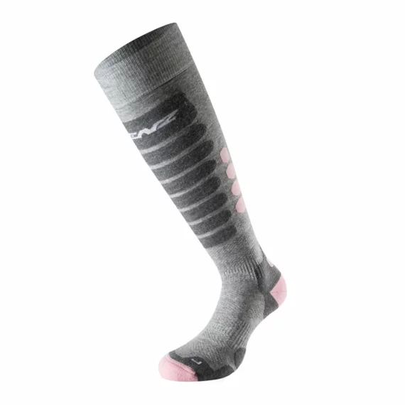 Sosete schi Lenz Skiing 3.0 Merino, gri/roz