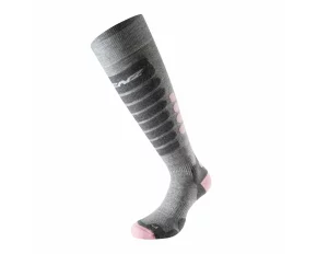 Sosete schi Lenz Skiing 3.0 Merino, gri/roz