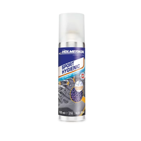 Spray odorizant si antibacterian pentru incaltaminte, casti, manusi, genti, rucsacuri, Holmenkol Sport Hygienic, 125 ml