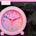 Clone Ceas analog silentios de masa pentru copii, VeraClocks Children, pentru invatare ceas, iluminat, alarma, inaltime 11,5 cm, culoare roz