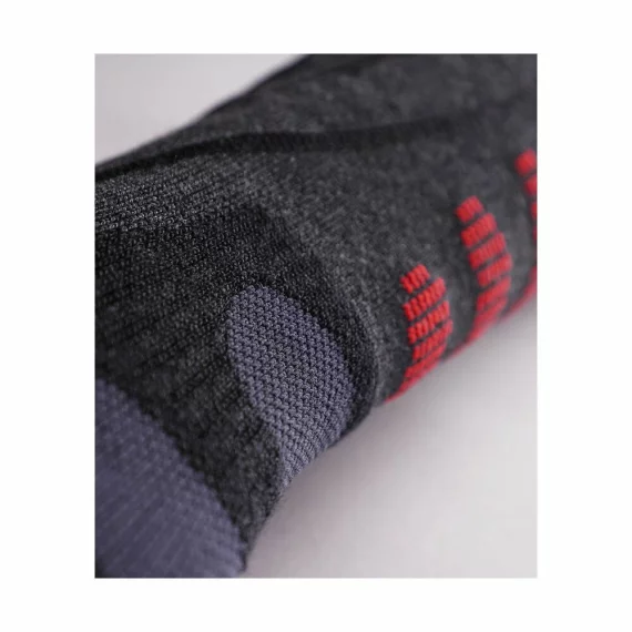 Set sosete incalzite Lenz, HEAT SOCK 5.1 TOE CAP Merino cu acumulatori RCB 1200 USB, gri/rosu