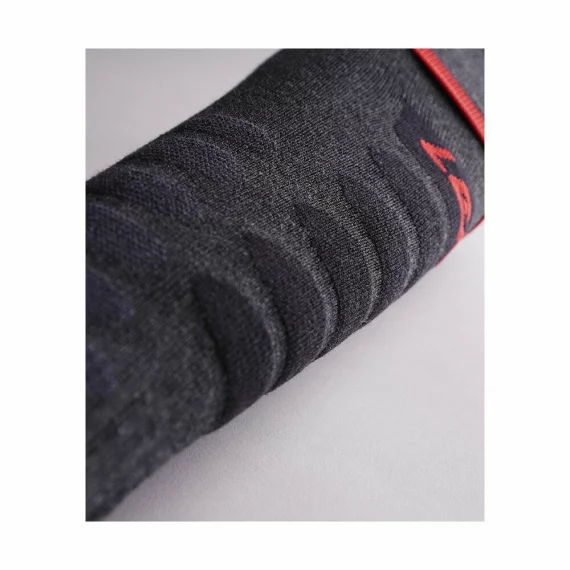 Set sosete incalzite Lenz, HEAT SOCK 5.1 TOE CAP Merino cu acumulatori RCB 1200 USB, gri/rosu