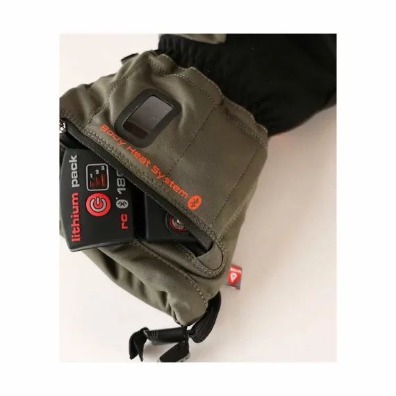 Manusi incalzite pentru vanatoare Lenz Heat Glove 1.0 Finger Cap Hunting si acumulatori Lithium Pack RCB 1800, culoare maro