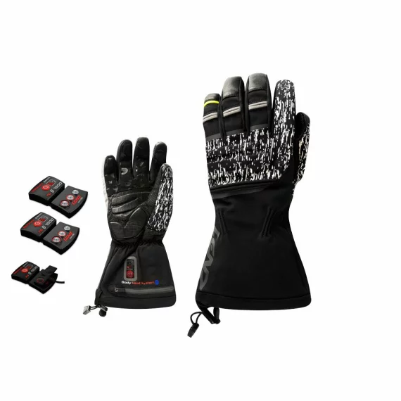 Manusi incalzite unisex Lenz Heat Glove 7.0 Finger Cap si acumulatori Lithium Pack RCB 1800, culoare negru/alb