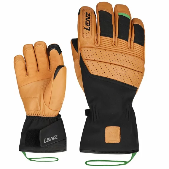 Manusi schi din piele, pentru barbati, Lenz Think About Ski Glove, maro-negru