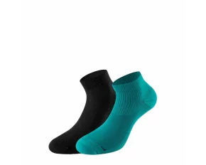 Set 2 perechi sosete Lenz Running 3.0, negru/petrol