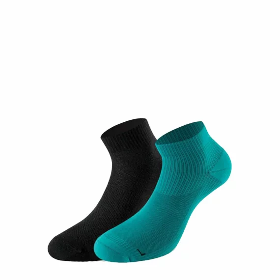 Set 2 perechi sosete Lenz Running 3.0, negru/petrol