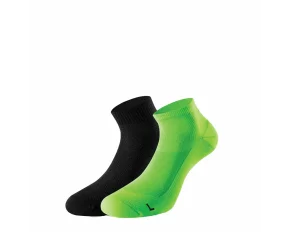 Set 2 perechi sosete Lenz Running 3.0, verde/negru
