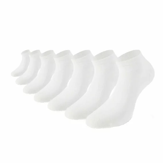 Set 7 perechi sosete numerotate Lenz Duos sneaker 1-7, alb