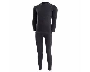 Set functional bluza si pantaloni termici pentru copii, Lenz Underwear Kids, negru