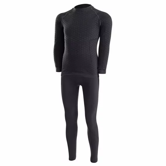 Set functional bluza si pantaloni termici pentru copii, Lenz Underwear Kids, negru