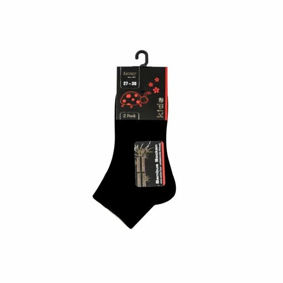 Set 2 perechi sosete pentru copii Lenz Kids Soft touch Quarters, negru
