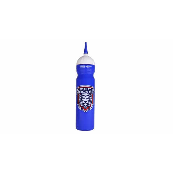 Sticla sport cu pai pentru hochei Czech Lion, albastru
