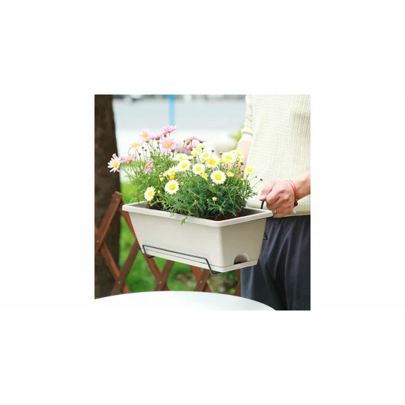 Ghiveci cu tava Flora, antracit
