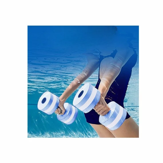 Set 2 gantere din spuma pentru aquagym sau aqyafitness, Merco Aquagym, albastru