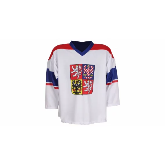 Tricou de hochei replica CZ Nagano 1998, alb