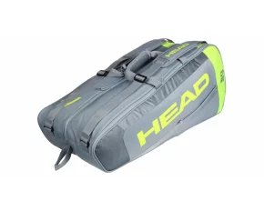 Geanta tenis Core 6R Combi 2021, gri-galben
