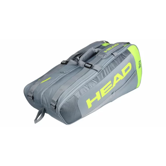 Geanta tenis Core 6R Combi 2021, gri-galben