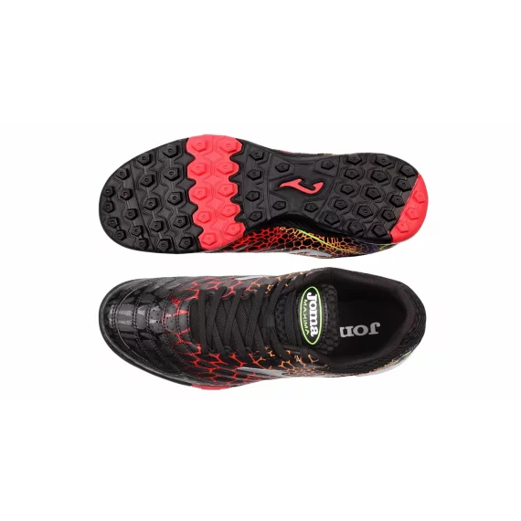 Ghete fotbal pentru teren sintetic, Joma Maxima 2431 Turf, negru-rosu