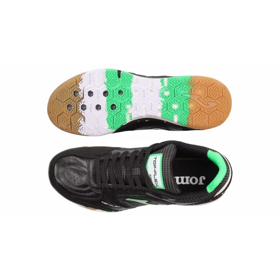 Pantofi fotbal de interior Joma Top Flex Rebound 2401, negru-verde