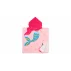 Prosop poncho cu gluga pentru copii, model sirena, rosu-roz 60 x 60 cm