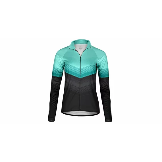 Bluza dama pentru ciclism Gaia 2.0, negru-verde menta
