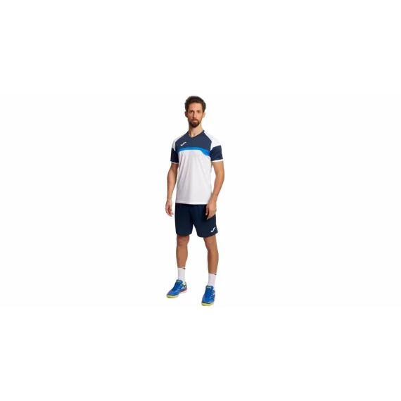 Set tricou si short fotbal pentru barbati Joma Danubio III, alb-albstru inchis