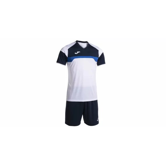 Set tricou si short fotbal pentru barbati Joma Danubio III, alb-albstru inchis