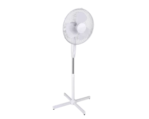 Ventilator cu picior, 3 moduri de viteza, oscilabil, inaltime reglabila 130cm max, diametru 44cm, BERGEN – R024-01, Alb