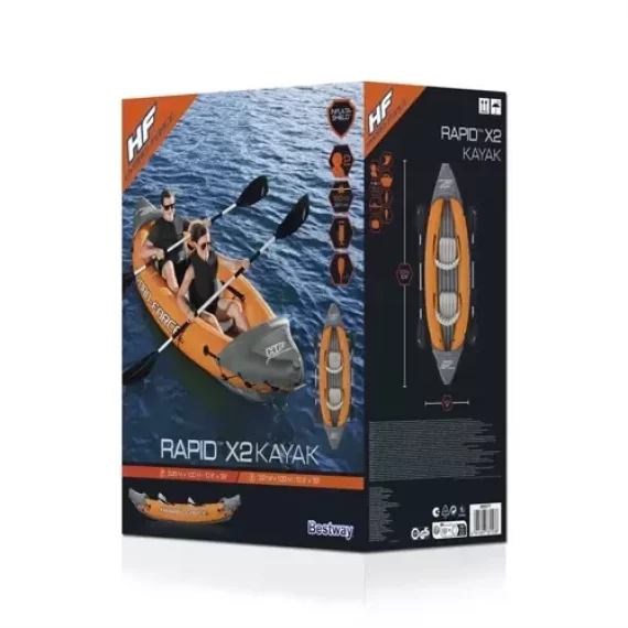 Caiac gonflabil pentru 2 persoane, BESTWAY 65077, include accesorii
