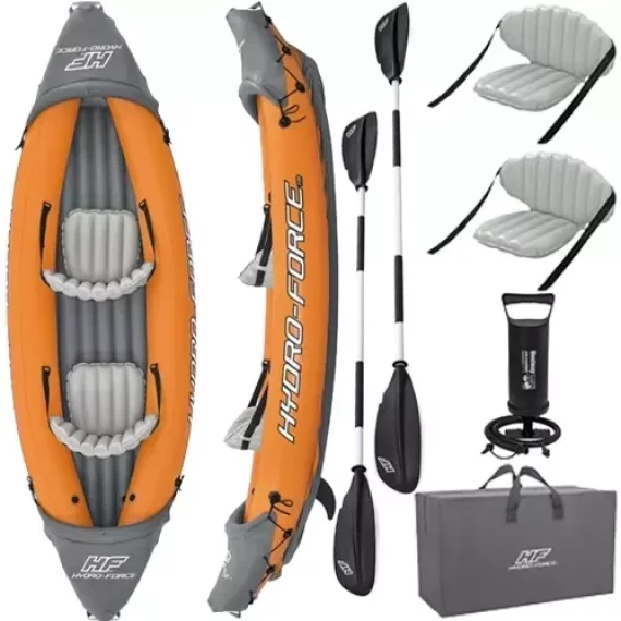 Caiac gonflabil pentru 2 persoane, BESTWAY 65077, include accesorii