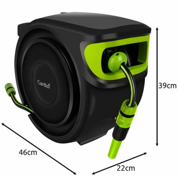 Furtun retractabil automat cu prindere in perete / gard, lungime 25m, Automatic Garden Hose Reel