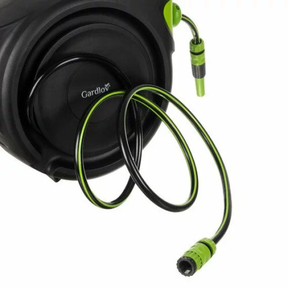 Furtun retractabil automat cu prindere in perete / gard, lungime 25m, Automatic Garden Hose Reel