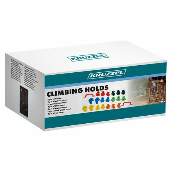 Set 22 piese de escalada pentru copii, Kruzzel 25395, multicolor