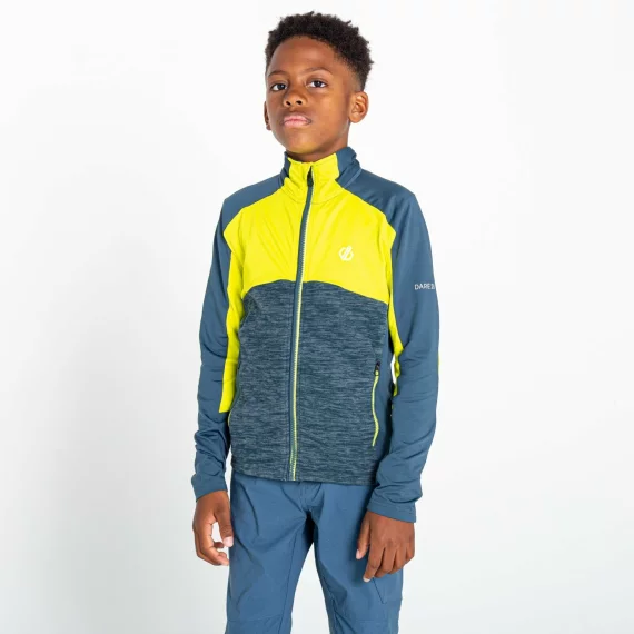 Bluza cu fermoar strech Exception copii, Dare2B, galben-gri